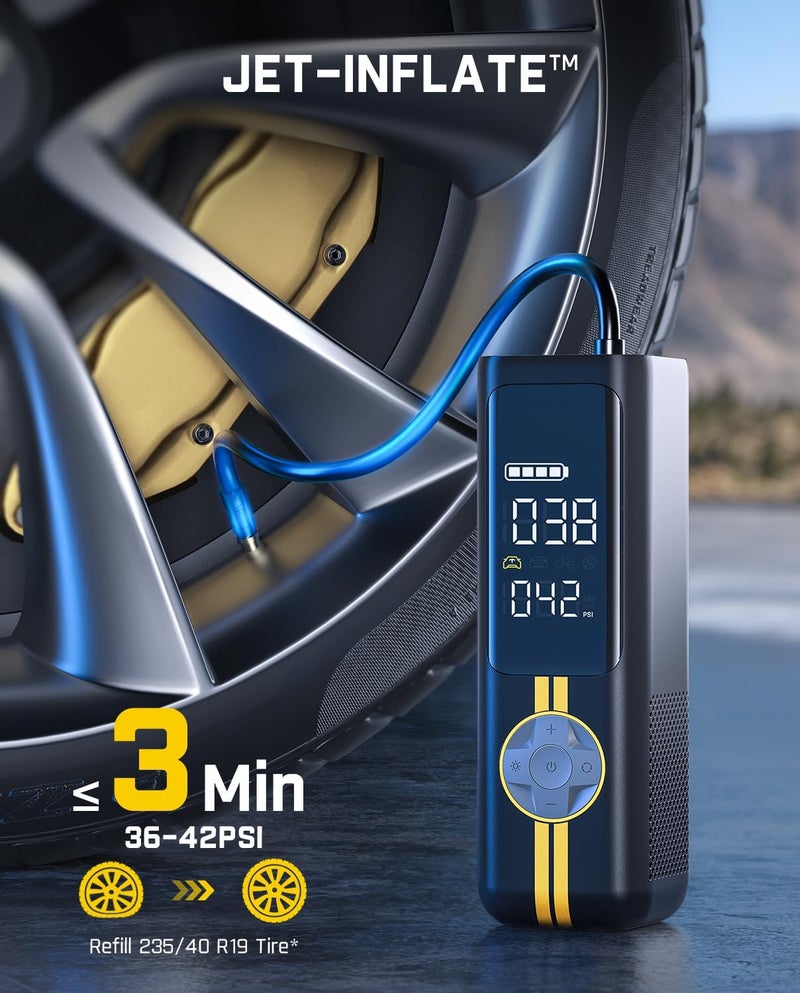 Fanttik مضخة هواء محمولة X8 APEX EV لتضخيم الإطارات، تضخيم أسرع بمعدل 2X، ضاغط هواء لاسلكي بضغط 150 PSI مع بطارية قوية، يناسب السيارات الكهربائية، السيارات، الدراجات النارية، الدراجات، الكرات - Image 1